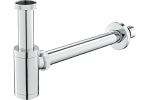 Siphon Bottle Trap Universal 32mm G1-1/4" for Washbasin Sink & Washstand Bathroom Plumbing System KEOKBON P Trap with Extension Tube Brass Adjustable Odor Trap Chrome