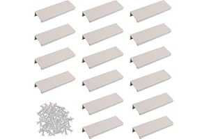 MOROBOR Lot de 16 poignées de tiroir dissimulées de style moderne en alliage d'aluminium invisible pour armoire - Auto-adhésive - Tirette instantanée pour quincaillerie d'armoire - 100 mm - Gris