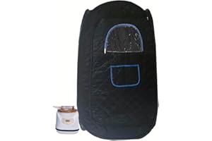 KOVFBRO Sauna Tent Small Portable Sauna at Home Sauna Personal Residential Steam Sauna Birthday Gift 220V 3L1500W Height Below 5.8ft Use Small UK Plug ||Men&Woman||Gift||Black