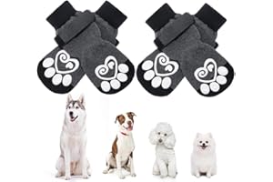 KOOLTAIL Dog Socks Paws Stop Licking,Anti Slip Dog Socks With Grips for Injured Paws Waterproof,Pet Shoes for Hot Pavement & Hardwood Floors,Soft Double Sided Grippy Boots For Small Medium Large Dogs