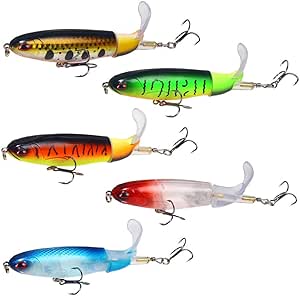 Lot De 6 Leurres Popper - 13 Cm, 43 G - Appât Oscillant Pour
