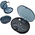 Azonee Retainer Case Portable Denture Bath Case Denture Box Dental Storage Container with Denture Cleaner Brush Denture Container Portable False Teeth Storage Container for Travel Retainer Cleaning