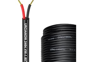 URCIANOW Fil Electrique 24 AWG 2 Conducteurs 2x0,2mm Fil Electrique 10 Mètres UL2464 Fil Electrique 24 AWG Cordon PVC Toronné Fil de Cuivre Etamé 24 AWG 10M 5V/12V/24V/300V