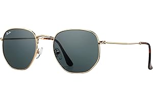 Pro Acme Small Square Sunglasses for Women Men 100% Real Glass Lens Hexagonal Frame