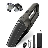 TANYO Aspirador de Mano, 12000Pa Potente Aspiradora de Coche sin Cable con Lavable Filtro Heap, Recargable Mini Aspiradora de