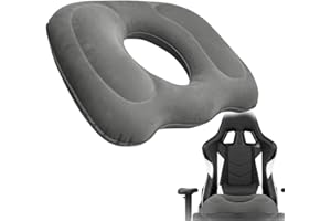 GYTFOG Inflatable Donut Pillow, Inflatable Seat Cushion, Portable Donut Pillow, Hemorrhoid Pillow for Tailbone Pain,Donut Cushion, for Tailbone Pain, Sciatica, Bed Sores, Postpartum Pregnancy (Gray)
