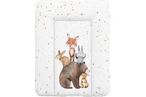 Ceba Baby® weiche Wickelauflage 50x70 cm - Baby Wickelunterlage - Wickeltischauflage für Junge und Mädchen - Wasserdicht, abwaschbar - OEKO-TEX® Standard 100 - Made in EU - Waldfreunde