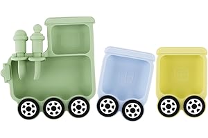 QSHARE Talerz dla niemowląt, talerz dziecięcy z przyssawką, silikonowy, antypoślizgowy, talerz dla dzieci z łyżeczką, widelcem, bez BPA, naczynia dla niemowląt, można myć w zmywarce i używać w kuchence