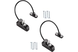 Seatecks 2Pz Cavo Limitatore di Apertura Porta Finestra Finestre per Bambini Window Restrictor Lock Blocco Viti di Sicurezza del di Sicurezza con Chiavi-Nero