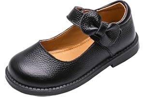 rismart Ragazze Pelle Mary Jane Nero Collegio Uniforme Scarpa con L'Arco