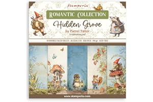 Stamperia - Scrapbook Paper Pad for Scrapbooking, Albums, Card Making, Bullet Journalling and More, Acid Free, Double-Sided, Perfect for Hobbies, Crafts, and Gifting (Hidden Grove) (20.3 x 20.3cm)