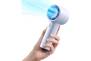 JISULIFE Ventilador portátil de mano, mini recargable de 4000 mAh, hasta 22 horas de refrigeración, viento fuerte de 5 velocidades, ventilador personal USB para viajes, exteriores, camping, playa