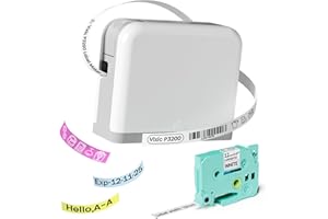 ‎VIXIC Vixic P3200 Handheld Tragbarer Etikettiermaschinen mit Klebeband, Mini Bluetooth Label maker mit mehreren Modi zum Bearbeiten von Etiketten, Labeldrucker für 6-12-mm Bänder, für Heimschulbüro, Grau