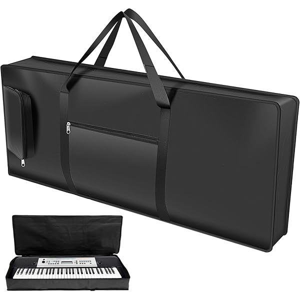 Housse Piano Portable Sacoche Clavier 61 Touches CAHAYA - Imperméable, Rembourrée 12 Mm, Bandoulière Réglable Sac De Rangement Clavier électronique