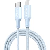 UGREEN USB-C 100W 5A QC PD &Ouml;rg&uuml;l&uuml; Hızlı Şarj Kablosu, 1 Metre, Mavi, 65253
