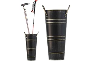 Dicetris Soporte para Paraguas Interior, Paragüero de Metal Vintage con Asa, Organizador de Paraguas Minimalista Vintage, Soporte Redondo de Metal para Paraguas, para El Hogar, Entrada, Hotel