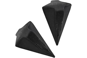 Esmula 2 Stück Geschmiedeter Dreh-Spaltkeil aus Stahl, 1,6 kg Keil Holzspaltkeil Spaltgranate Holzspalter Schwarz Fällkeil Scheitkeil Nachsetzkeil Treibkeil zum Spalten von Holz, Massiv & sicher