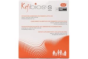 HULKA S.R.L Kefibios-S, Integratore Alimentare con Fermenti Lattici Vivi, 20 Stick Monodose da 1,5 g