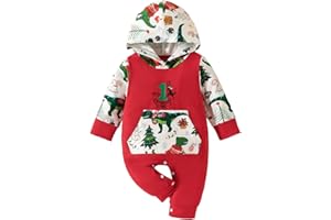 SPRITUMN-HOME BéBé Noel BéBé GarçOn Filles PèRe NoëL 3 6 9 12 18 Mois DéGuisement Pyjama De Noel Ensemble Bebe Fille Barboteuse Bebe GarçOn Mon Premier Noel Bebe Garcon à Manches Longues GrenouillèRe NoëL
