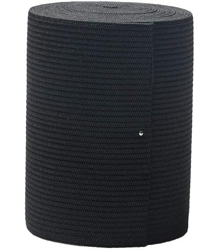 Bande élastique Fresh66 5m X 50mm - Noir - Pour Vêtements Et Artisanat - Haute élasticité - Couture Facile