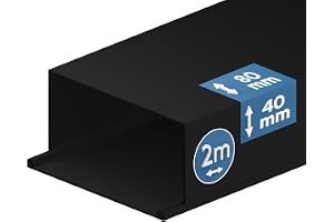 EDO Kabelkanal 80x40 mm Mörk Antracit 2m - Kabelränna PVC med Snäpplock