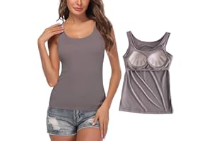STARBILD Canotte da Donna con Reggiseno a Mensola Incorporato Cinghia Ampia Canottiera Senza Maniche Canotta Imbottita di Base per Un Abbigliamento Casual Quotidiano