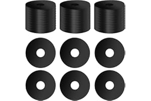 TEAAHA 30 sztuk podkładek gumowych, podkładek silikonowych M4, PCV, płaskie podkładki, czarne, wodoodporne śruby, gumowa uszczelka płaska, grubość 2 mm do przyłącz, naprawy urządzeń