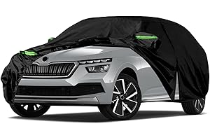 JINSENTGG Autoabdeckung Wasserdicht Ersatz für Skoda Kamiq 2019-2023, Auto Abdeckplane Autogarage Autoplane Ganzgarage, Atmungsaktive Vollgarage Wasserdicht Reflexionsstreifen, 167(L)* 70.5(W)* 61(H)