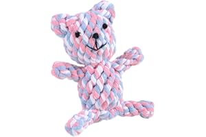 MEMOFYND 1 Pieza de Oso Tejido a Mano, Juguete para la dentición de Cachorros, un Buen ayudante para Matar el Tiempo Aburrido de su Perro, Juguete Anudado, Adecuado para Perros pequeños