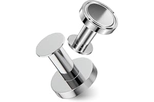 Mavoro Starka Magnetkrokar för Jackor och Väskor, Set med 2 Kromade Krokar, N52 Neodym, Push Pin-stil, för Kylskåp och Skåp