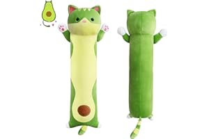 Yamepuia Long Avocado Cat Pillow, 56CM Avocado Cat Plushies Toy, Soft Avocado Hugging Plush Doll, Gifts for Kids, Boys and Girls