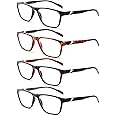 4 Pairs Men and Women Reading Glasses Anti-blue Light Spring Hinge Lightweight and Stylish Reading Glasses
