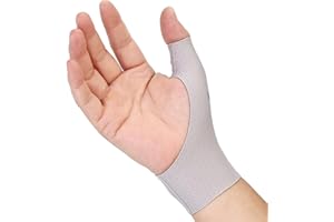 Willcom Thumb Wrist Brace Compression Sleeve (2 PCS) for Protector Support, Soft Elastic Fabric Thumb Spica Splint Glove Liner for Women and Men -Left or Right Hand（S, 6.5-7 Inch）