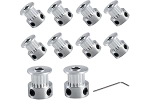BZ 3D Puleggia GT2 20 Denti foro 5mm Pulegge GT2 Alluminio 20T 5mm Bore Pulley per Larghezza 6mm Cinghia Dentata GT2 per Stampante 3D,CNC.(10 pezzi)