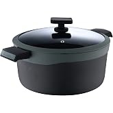 MasterPro Gastro Reeco, Casserole 28 cm and 13.5 cm Height with Lid, Temperature Indicator, Recycled Cast Aluminum, Non-Stick