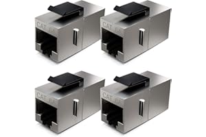 deleyCON 4x Modulo Keystone CAT6a Accoppiatore Patch 10 Gbit/s Schermato - Doppia Presa RJ45 per Patch Panel/Supporto Keystone - Estensione