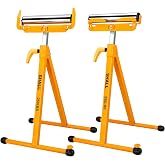 Shall 2 Pack Folding Roller Stand, 250 lbs Heavy Duty Load Capacity, Adjustable Height from 27.8" to 43", for Table Saw, Wood