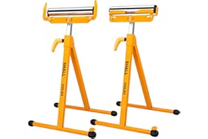 Shall 2-Pack Folding Roller Stand - Heavy Duty 250 LBS Load Capacity - 27.8-43'' Adjustable Height - for Table Saw Outfeed Woodworking