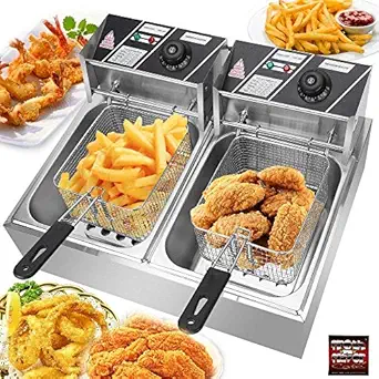 FROTH & FLAVOR 12 Litre Deep Fryer Machine Double Tank with 4 Year Warranty