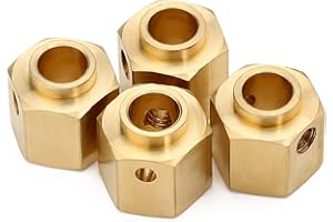 INJORA Poids de Roue en Laiton Adaptateur Hexagonal 10mm Adaptateur étendu pour 1/10 RC Crawler Traxxas TRX-4 G63,4Pcs