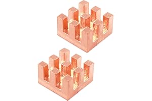 Haojiaho Copper HeatSink 10 x 10 x 6 mm with Thermally Conductive Adhesive Tape, Anti - thermal Runaway, Pure Copper Heat Sink for CPU IC Chip, Circuit Board, Precision Equipment Cooling, 2PCS