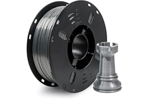 Voxelab Silk PLA 3D Printer Filament, PLA Filament 1.75mm,1kg Spool (2.2lbs), 3D Printing Materials Shine Silky Shiny Metallic,Dimensional Accuracy +/- 0.05mm, Metal Gray