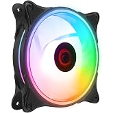 Rampage GLARE F50 38CFM 1200RPM 12cm Rainbow 3P+4P Molex Soketli Kasa Soğutma Fanı 38CFM 1200RPM 12cm G&ouml;kkuşağı (SİYAH)