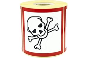 MD Labels Etiquetas de mercancías peligrosas, símbolos GHS, 500 unidades (GHS 06 Atención tóxica)