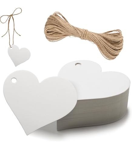 VGoodall 200 etichette regalo a forma di cuore, in carta kraft