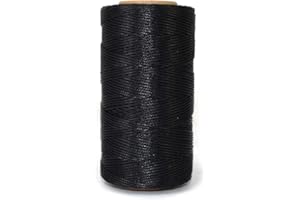 Komfami Wachs Faden Nähgarn 260 Meter 1mm Polyester Wachsfaden Nähen Ledergarn Gewachst (Schwarz)