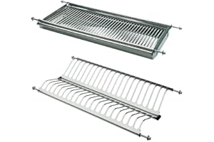 INDAUX - SCOLAPIATTI ad INCASSO in ACCIAIO INOX a molle regolabili KIT CON RACCOGLIGOCCE (70 cm)