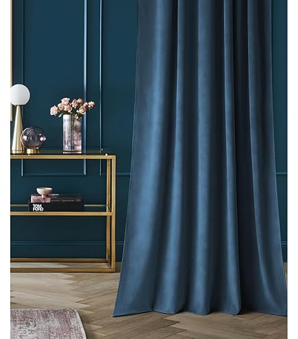 Kioldoq Verdunkelungsvorhang 2er Set 225x140cm - Muscheln Design Blau