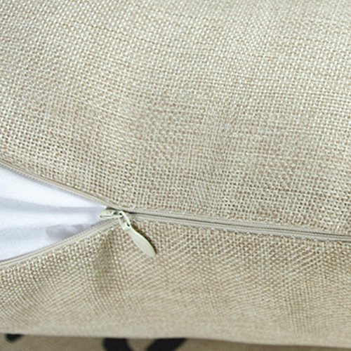 Vogel und Vogelkäfig Kissenbezug Lendenkissen Pillowcase Sofakissen 45x45cm, Hellbraun - 4