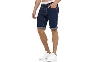 Indicode Herren Caden Jeans Shorts mit 5 Taschen | Herrenshorts Used Look für Männer